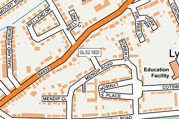 GL52 5ED map - OS OpenMap – Local (Ordnance Survey) GL52 5ED map - OS OpenMap – Local (Ordnance Survey)