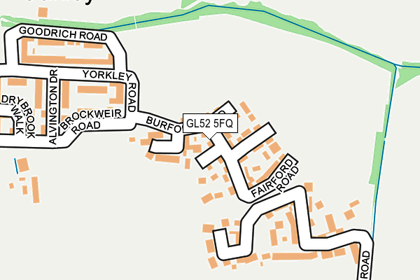 GL52 5FQ map - OS OpenMap – Local (Ordnance Survey) GL52 5FQ map - OS OpenMap – Local (Ordnance Survey)