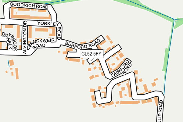 GL52 5FY map - OS OpenMap – Local (Ordnance Survey) GL52 5FY map - OS OpenMap – Local (Ordnance Survey)