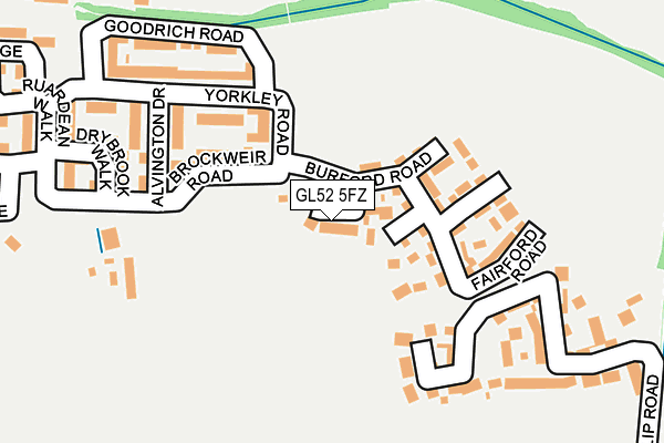GL52 5FZ map - OS OpenMap – Local (Ordnance Survey) GL52 5FZ map - OS OpenMap – Local (Ordnance Survey)
