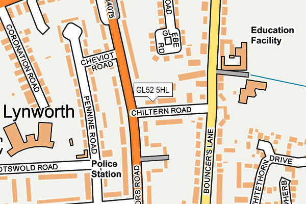 GL52 5HL map - OS OpenMap – Local (Ordnance Survey) GL52 5HL map - OS OpenMap – Local (Ordnance Survey)