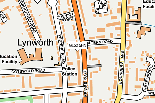 GL52 5HN map - OS OpenMap – Local (Ordnance Survey) GL52 5HN map - OS OpenMap – Local (Ordnance Survey)