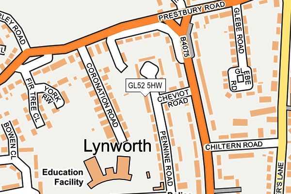 GL52 5HW map - OS OpenMap – Local (Ordnance Survey) GL52 5HW map - OS OpenMap – Local (Ordnance Survey)