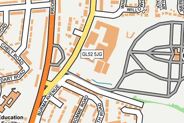 GL52 5JG map - OS OpenMap – Local (Ordnance Survey) GL52 5JG map - OS OpenMap – Local (Ordnance Survey)