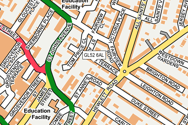 GL52 6AL map - OS OpenMap – Local (Ordnance Survey) GL52 6AL map - OS OpenMap – Local (Ordnance Survey)