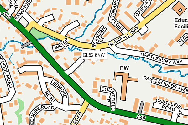 GL52 6NW map - OS OpenMap – Local (Ordnance Survey) GL52 6NW map - OS OpenMap – Local (Ordnance Survey)