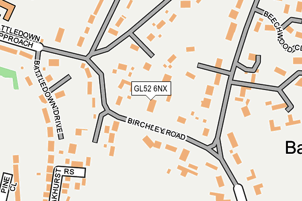 GL52 6NX map - OS OpenMap – Local (Ordnance Survey) GL52 6NX map - OS OpenMap – Local (Ordnance Survey)