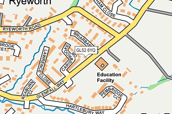 GL52 6YQ map - OS OpenMap – Local (Ordnance Survey) GL52 6YQ map - OS OpenMap – Local (Ordnance Survey)