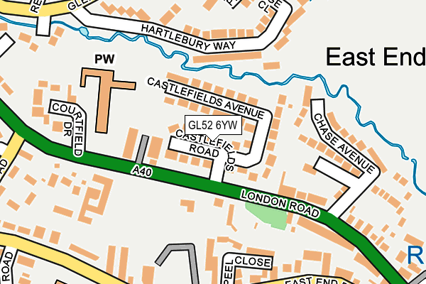 GL52 6YW map - OS OpenMap – Local (Ordnance Survey) GL52 6YW map - OS OpenMap – Local (Ordnance Survey)