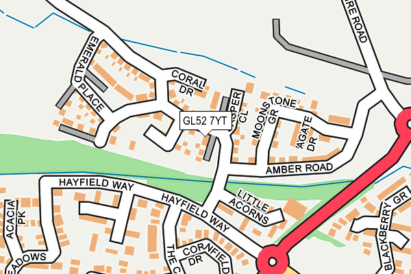 GL52 7YT map - OS OpenMap – Local (Ordnance Survey) GL52 7YT map - OS OpenMap – Local (Ordnance Survey)