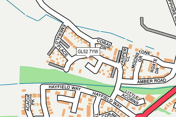GL52 7YW map - OS OpenMap – Local (Ordnance Survey) GL52 7YW map - OS OpenMap – Local (Ordnance Survey)