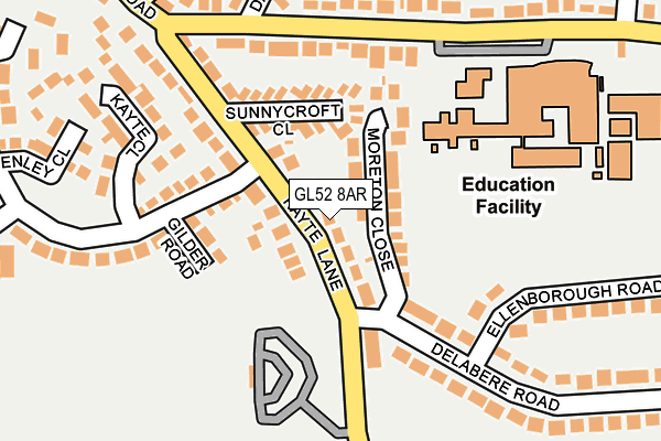 GL52 8AR map - OS OpenMap – Local (Ordnance Survey) GL52 8AR map - OS OpenMap – Local (Ordnance Survey)