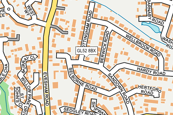 GL52 8BX map - OS OpenMap – Local (Ordnance Survey) GL52 8BX map - OS OpenMap – Local (Ordnance Survey)