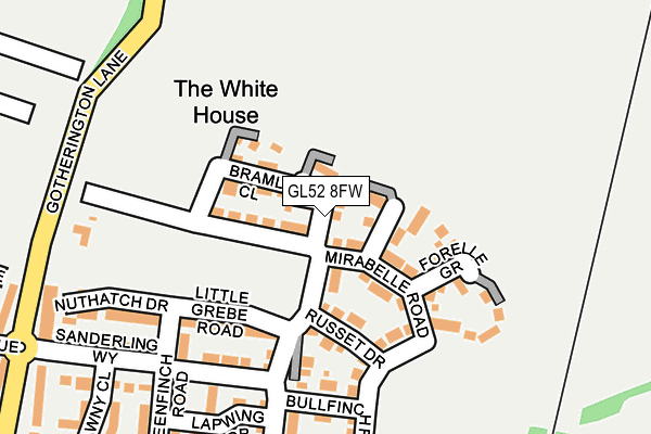 GL52 8FW map - OS OpenMap – Local (Ordnance Survey) GL52 8FW map - OS OpenMap – Local (Ordnance Survey)