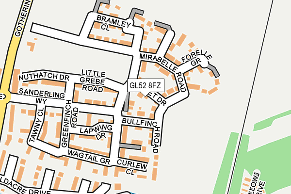 GL52 8FZ map - OS OpenMap – Local (Ordnance Survey) GL52 8FZ map - OS OpenMap – Local (Ordnance Survey)