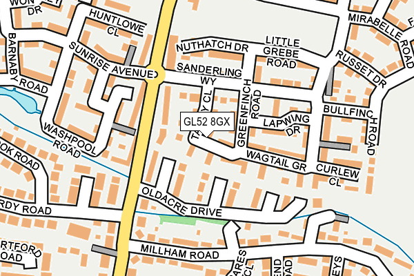 GL52 8GX map - OS OpenMap – Local (Ordnance Survey) GL52 8GX map - OS OpenMap – Local (Ordnance Survey)