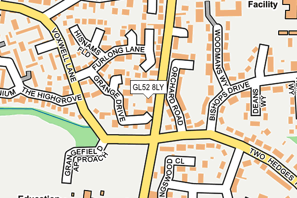 GL52 8LY map - OS OpenMap – Local (Ordnance Survey) GL52 8LY map - OS OpenMap – Local (Ordnance Survey)
