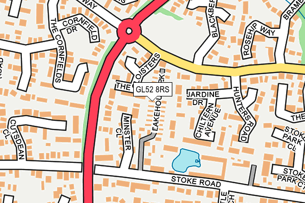 GL52 8RS map - OS OpenMap – Local (Ordnance Survey) GL52 8RS map - OS OpenMap – Local (Ordnance Survey)