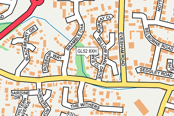 GL52 8XH map - OS OpenMap – Local (Ordnance Survey) GL52 8XH map - OS OpenMap – Local (Ordnance Survey)