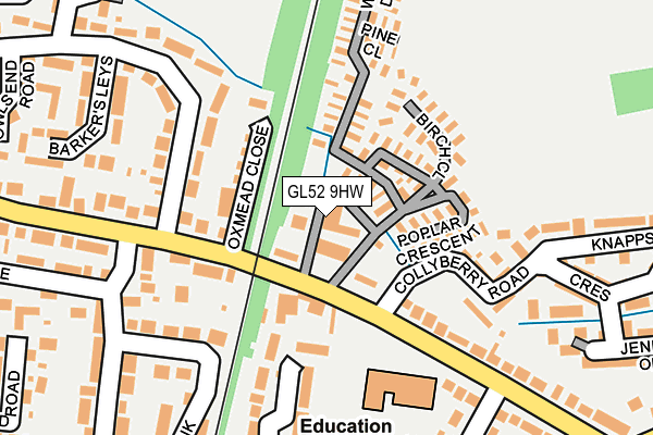 GL52 9HW map - OS OpenMap – Local (Ordnance Survey) GL52 9HW map - OS OpenMap – Local (Ordnance Survey)