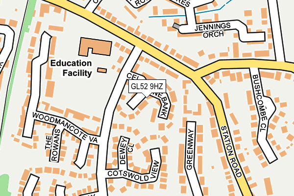 GL52 9HZ map - OS OpenMap – Local (Ordnance Survey) GL52 9HZ map - OS OpenMap – Local (Ordnance Survey)