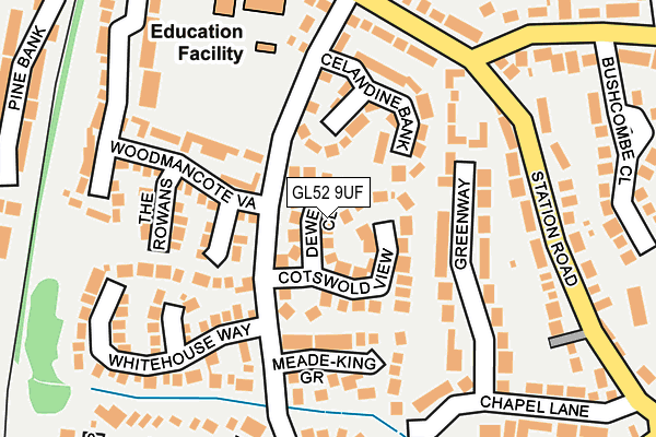GL52 9UF map - OS OpenMap – Local (Ordnance Survey) GL52 9UF map - OS OpenMap – Local (Ordnance Survey)