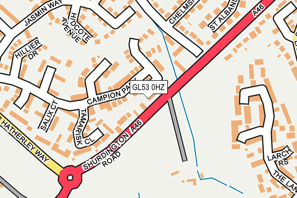 GL53 0HZ map - OS OpenMap – Local (Ordnance Survey) GL53 0HZ map - OS OpenMap – Local (Ordnance Survey)