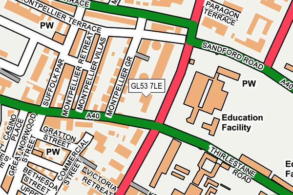 GL53 7LE map - OS OpenMap – Local (Ordnance Survey) GL53 7LE map - OS OpenMap – Local (Ordnance Survey)