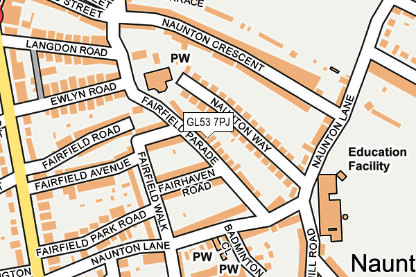 GL53 7PJ map - OS OpenMap – Local (Ordnance Survey) GL53 7PJ map - OS OpenMap – Local (Ordnance Survey)