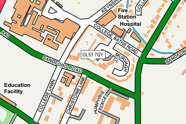 GL53 7QY map - OS OpenMap – Local (Ordnance Survey) GL53 7QY map - OS OpenMap – Local (Ordnance Survey)