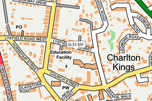 GL53 8AY map - OS OpenMap – Local (Ordnance Survey) GL53 8AY map - OS OpenMap – Local (Ordnance Survey)