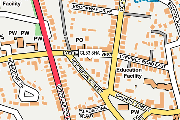 GL53 8HA map - OS OpenMap – Local (Ordnance Survey) GL53 8HA map - OS OpenMap – Local (Ordnance Survey)
