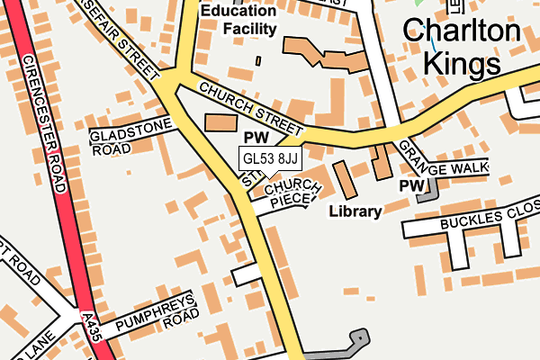 GL53 8JJ map - OS OpenMap – Local (Ordnance Survey) GL53 8JJ map - OS OpenMap – Local (Ordnance Survey)