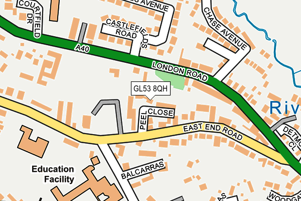 GL53 8QH map - OS OpenMap – Local (Ordnance Survey) GL53 8QH map - OS OpenMap – Local (Ordnance Survey)