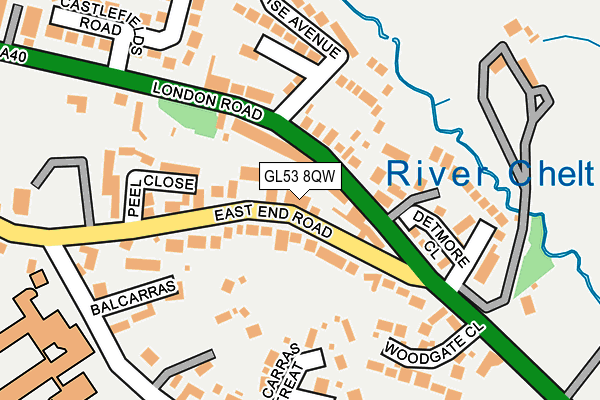 GL53 8QW map - OS OpenMap – Local (Ordnance Survey) GL53 8QW map - OS OpenMap – Local (Ordnance Survey)