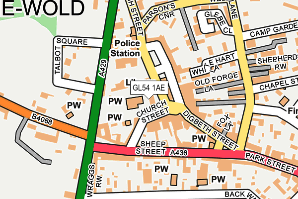 GL54 1AE map - OS OpenMap – Local (Ordnance Survey) GL54 1AE map - OS OpenMap – Local (Ordnance Survey)