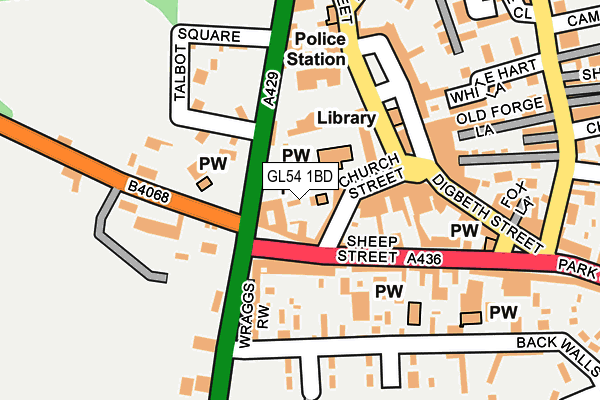 GL54 1BD map - OS OpenMap – Local (Ordnance Survey) GL54 1BD map - OS OpenMap – Local (Ordnance Survey)