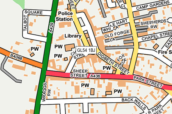 GL54 1BJ map - OS OpenMap – Local (Ordnance Survey) GL54 1BJ map - OS OpenMap – Local (Ordnance Survey)