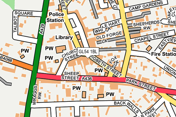 GL54 1BL map - OS OpenMap – Local (Ordnance Survey) GL54 1BL map - OS OpenMap – Local (Ordnance Survey)