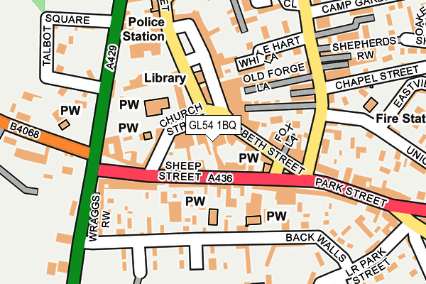 GL54 1BQ map - OS OpenMap – Local (Ordnance Survey) GL54 1BQ map - OS OpenMap – Local (Ordnance Survey)