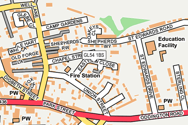 GL54 1BS map - OS OpenMap – Local (Ordnance Survey) GL54 1BS map - OS OpenMap – Local (Ordnance Survey)