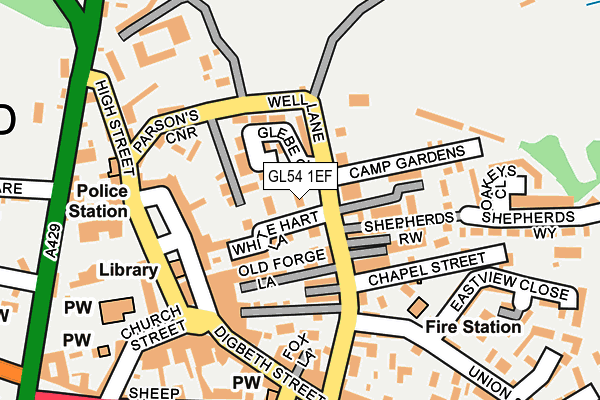 GL54 1EF map - OS OpenMap – Local (Ordnance Survey) GL54 1EF map - OS OpenMap – Local (Ordnance Survey)