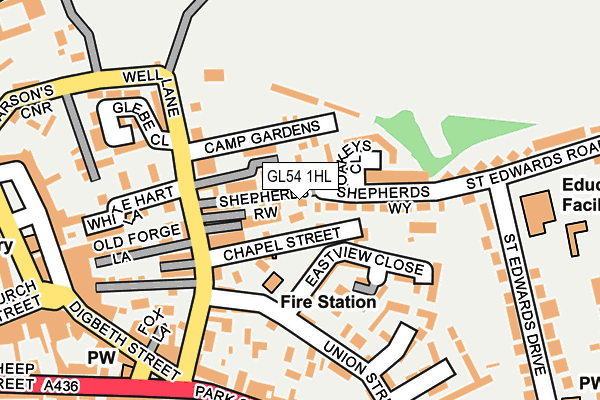 GL54 1HL map - OS OpenMap – Local (Ordnance Survey) GL54 1HL map - OS OpenMap – Local (Ordnance Survey)