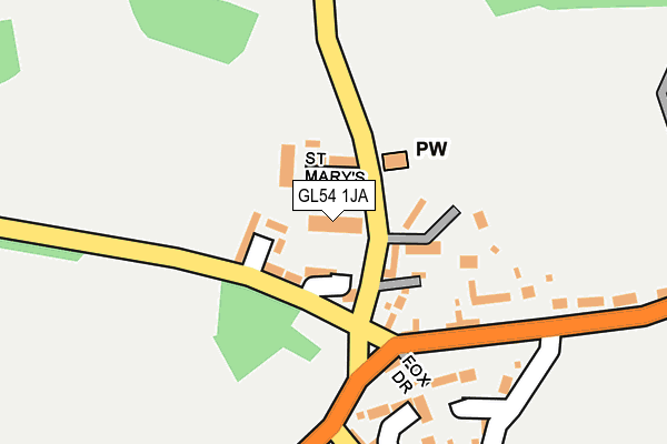 GL54 1JA map - OS OpenMap – Local (Ordnance Survey) GL54 1JA map - OS OpenMap – Local (Ordnance Survey)