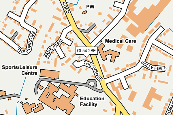 GL54 2BE map - OS OpenMap – Local (Ordnance Survey) GL54 2BE map - OS OpenMap – Local (Ordnance Survey)