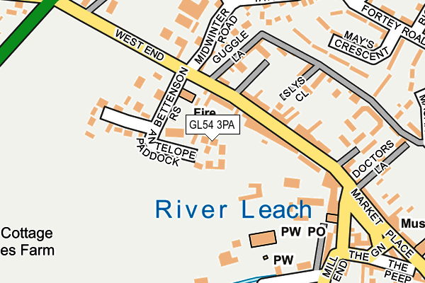 GL54 3PA map - OS OpenMap – Local (Ordnance Survey) GL54 3PA map - OS OpenMap – Local (Ordnance Survey)