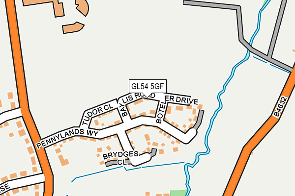 GL54 5GF map - OS OpenMap – Local (Ordnance Survey) GL54 5GF map - OS OpenMap – Local (Ordnance Survey)