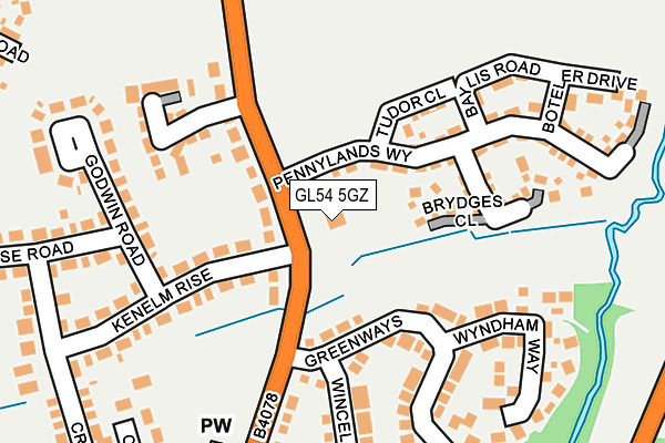 GL54 5GZ map - OS OpenMap – Local (Ordnance Survey) GL54 5GZ map - OS OpenMap – Local (Ordnance Survey)
