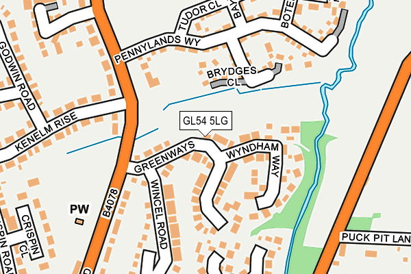 GL54 5LG map - OS OpenMap – Local (Ordnance Survey) GL54 5LG map - OS OpenMap – Local (Ordnance Survey)