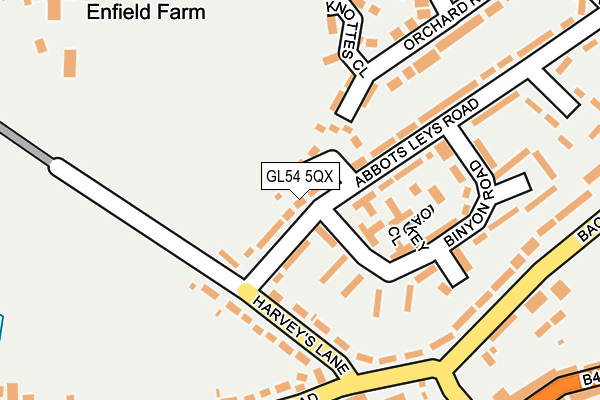 GL54 5QX map - OS OpenMap – Local (Ordnance Survey) GL54 5QX map - OS OpenMap – Local (Ordnance Survey)